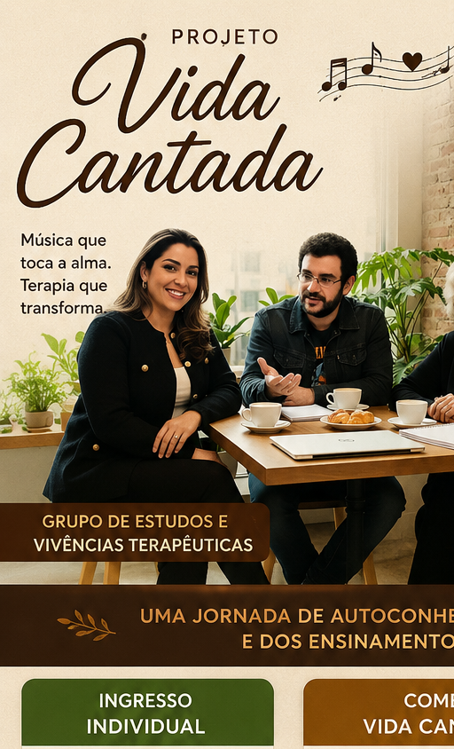 Grupo de estudos Vida Cantada — três pessoas em conversa acolhedora